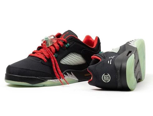 Air Jordan 5 Retro Low Black Red Volt For Sale